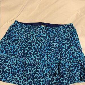Lilly Pulitzer Blue Leopard Print Luxletic Skort